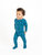 Kids Footed Blue Paw Print Pajamas