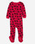 Kid's Footed Cotton Moose - moose-red