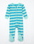 Kids Footed Cotton Orca Stripes Pajamas - Orca-Aqua