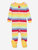 Kids Footed Cotton Rainbow Girl Stripes Pajamas