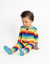 Kids Footed Cotton Rainbow Girl Stripes Pajamas