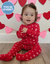 Kids Footed Dark Navy Hearts Pajamas