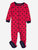 Kids Footed Dark Navy Hearts Pajamas - Hearts-red