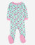 Kids Footed Flamingo Pajamas - Flamingo-aqua