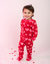 Kids Footed Fleece Pajamas - Hearts-Pink