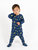 Kids Footed Fleece Pajamas - Moon-Star-Navy