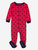 Kids Footed Pink Hearts Pajamas - Hearts-red
