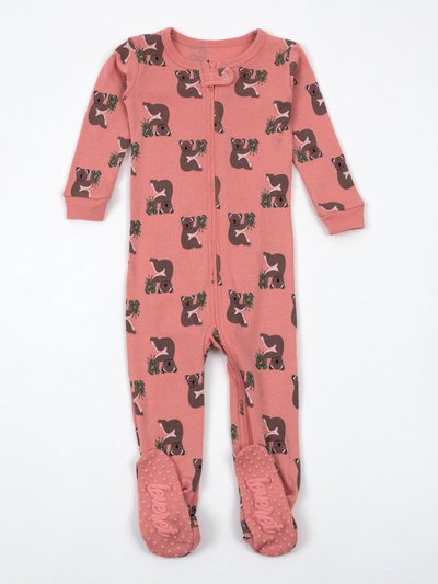 Leveret Kid's Footed Pink Koala Cotton Pajamas product