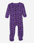Kids Footed Purple Paw Print Pajamas - Dog-Paw-Purple