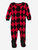 Kids Footed Red & Black Argyle Pajamas - Red-Black