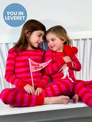 Kids Footed Red & Pink Pajamas