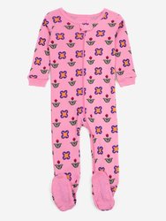 Kids Footed Retro Rainbow Pajamas