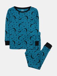 Kids Moon Pajamas - Moon-Royal-Blue