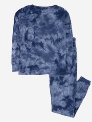 Kids Navy Mix Tie Dye Cotton Pajamas - Navy-Mix-Tie-Dye