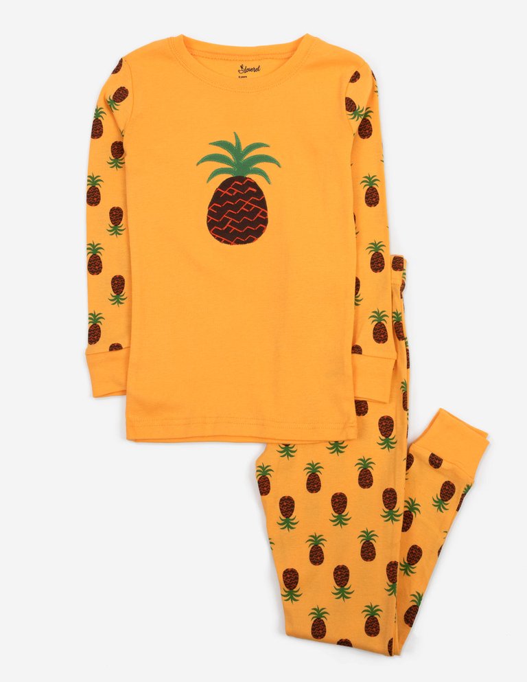 Kids Pineapple Pajamas - Pineapple-Orange
