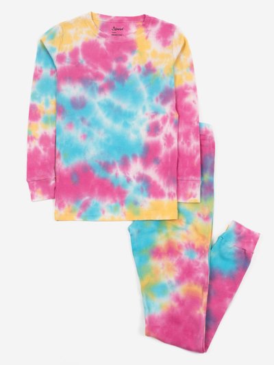 Leveret Kids Rainbow Mix Tie Dye Cotton Pajamas product