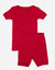 Kids Short Sleeve Classic Solid Color Pajamas - Red