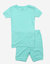 Kids Short Sleeve Classic Solid Color Pajamas - Aqua