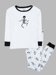 Kids Skeleton Two Piece Pajamas  - Skeleton White