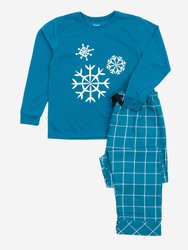 Kids Snowflake Flannel Set