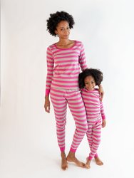 Kids Two Piece Berry & Chime Stripes Pajamas