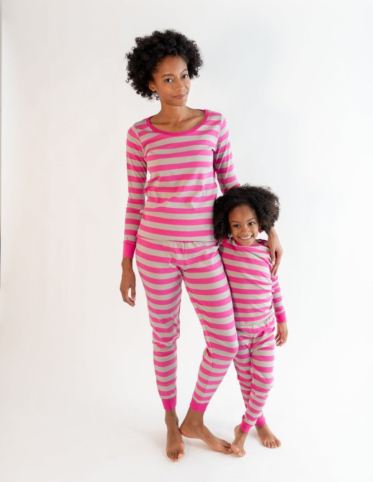 Kids Two Piece Berry & Chime Stripes Pajamas