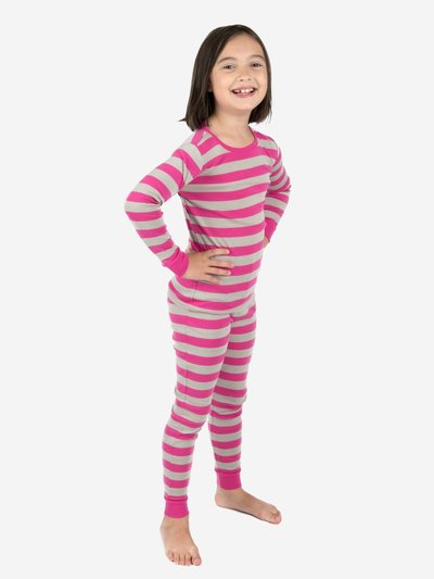 Leveret Kids Two Piece Berry & Chime Stripes Pajamas product