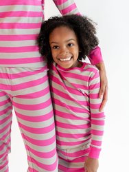 Kids Two Piece Berry & Chime Stripes Pajamas