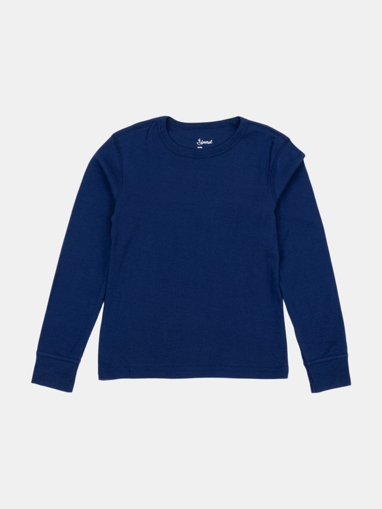 Long Sleeve Boho Color Cotton Shirts - Navy-Blue