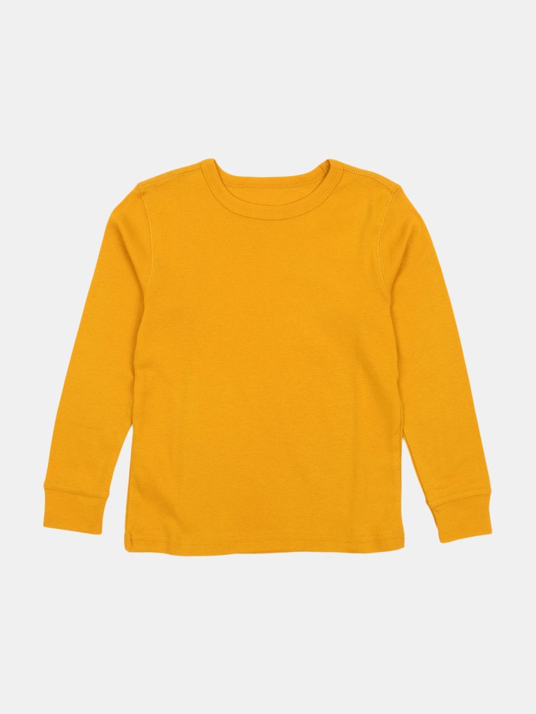 Long Sleeve Boho Color Cotton Shirts - Mustard-Yellow