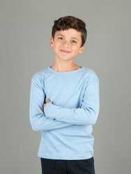 Long Sleeve Classic Color Cotton Shirts - Light-Blue