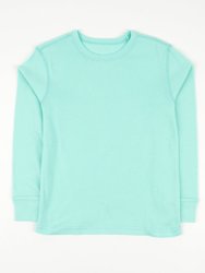 Long Sleeve Classic Color Cotton Shirts - Aqua