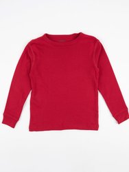 Long Sleeve Classic Color Cotton Shirts - Red