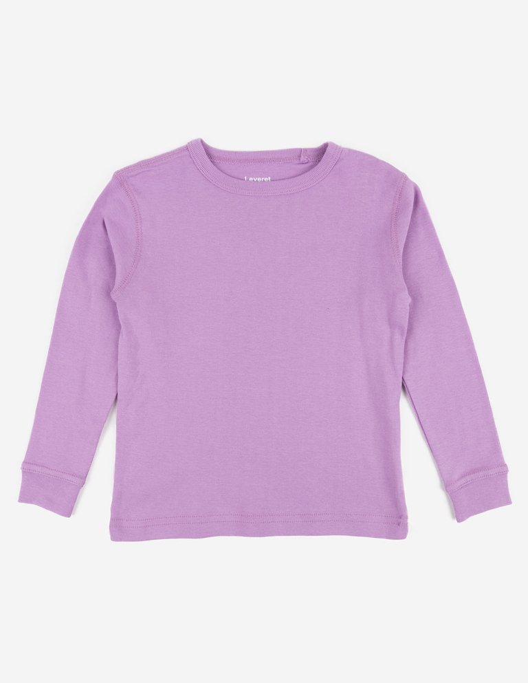 Long Sleeve Classic Color Cotton Shirts - Purple