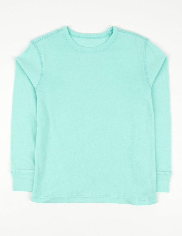 Long Sleeve Classic Color Cotton Shirts - Aqua