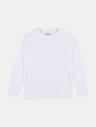 Long Sleeve Neutral Cotton Shirts - White