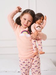 Matching Girl and Doll Cotton Retro Rainbow Pajamas