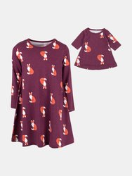 Matching Girl and Doll Hearts Cotton Dress