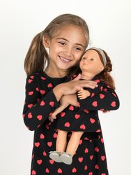 Matching Girl and Doll Hearts Cotton Dress - Hearts-Black