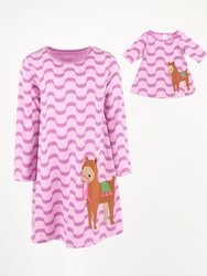 Matching Girl and Doll Hearts Cotton Dress