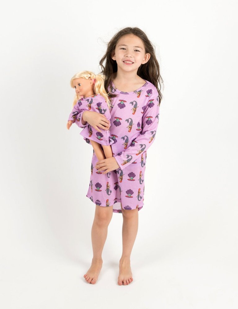 Matching Girl And Doll Mermaid Nightgown - Mermaid-Purple