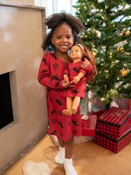 Matching Girl And Doll Moose Nightgown