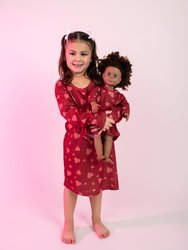 Matching Girl And Doll Pink Hearts Nightgown - Hearts-Pink