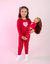 Matching Girl & Doll Cotton Pajamas - Hearts-Red-Pink