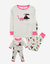 Matching Girl & Doll Dinosaur Pajamas - Dinosaur-volcano-light-grey-pink
