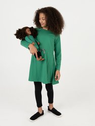 Matching Girl & Doll Drawstring Dress Colors - Green