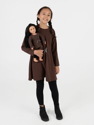 Matching Girl & Doll Drawstring Dress Neutrals