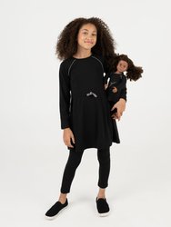 Matching Girl & Doll Drawstring Dress Neutrals