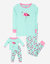 Matching Girl & Doll Girls Pajamas - Flamingo - Aqua