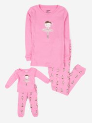 Matching Girl & Doll Girls Pajamas - Ballerina Pink